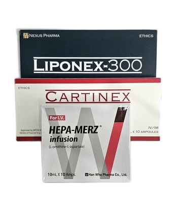 Skinny IV Drip Kit products of Liponex, Cartinex and Hepa Mertz LOLA from Vitality Vitamin Vials