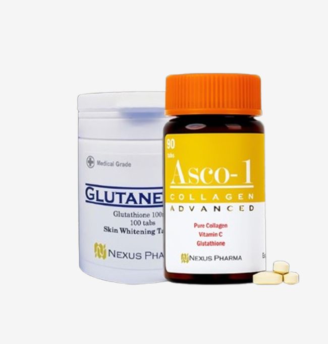 Glutanex Tab Glutathione and Asco-1 Collagen Advanced from Vitality Vitamin Vials