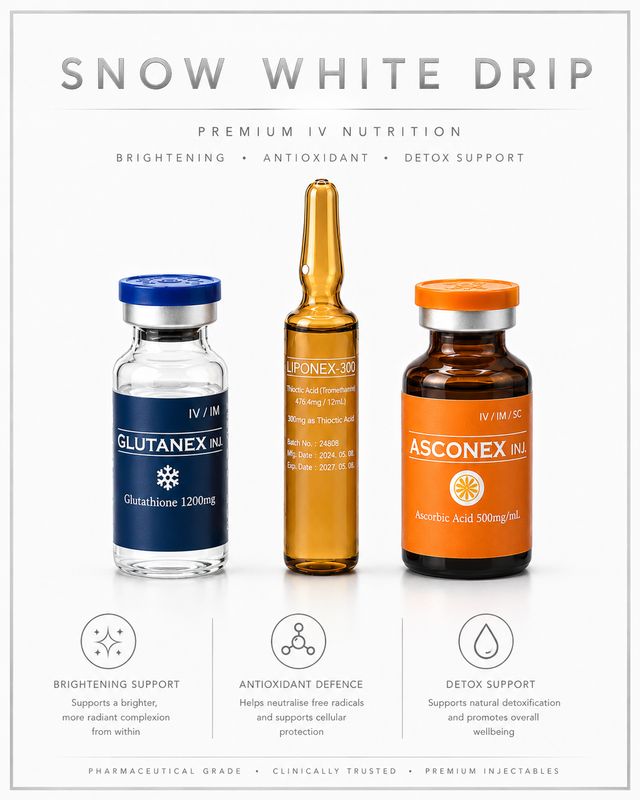Snow White Drip Kit Overview from Vitality Vitamin Vials