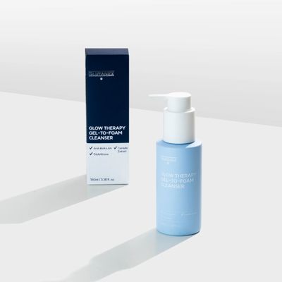 Glutanex Glow Therapy Gel-to-foam Cleanser 100ml Glutanex Gel to Foam Cleaner Pump and Box from Vitality Vitamin Vials