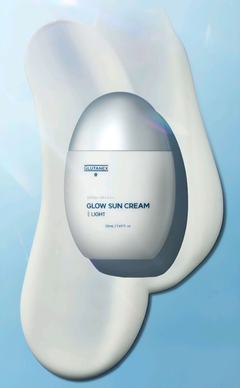Glutanx GLow Sun Cream SPF50 PA++++ Light tube in cream from Vitality Vitamin Vials
