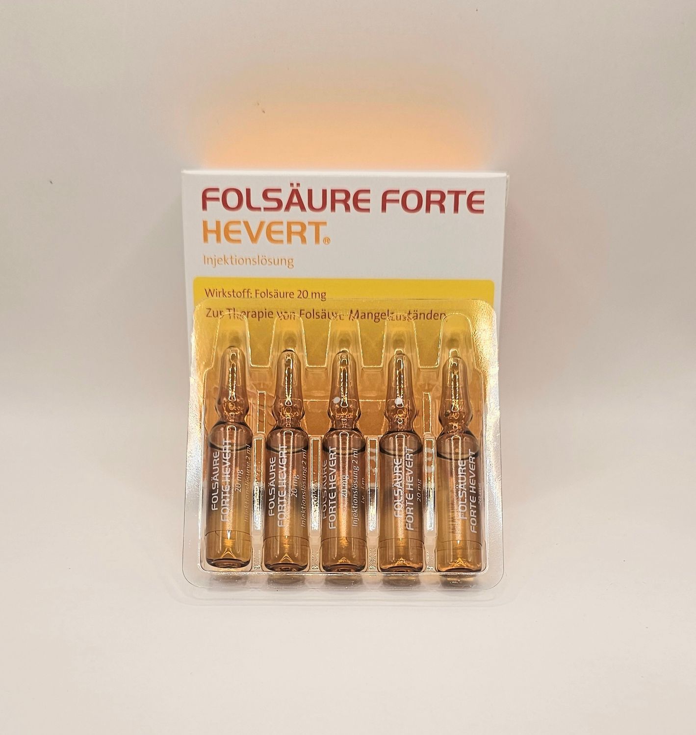 20mg High Strength Folic Acid Box and Ampoules from Vitality Vitamin Vials