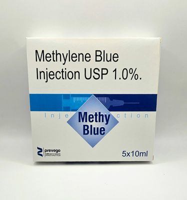 Methylene Blue 1.0% 100mg 10ml ( 5 ampoules) Methylene Blue Injection 100mg10ml Ampoule Box from Vitality Vitamin Vials