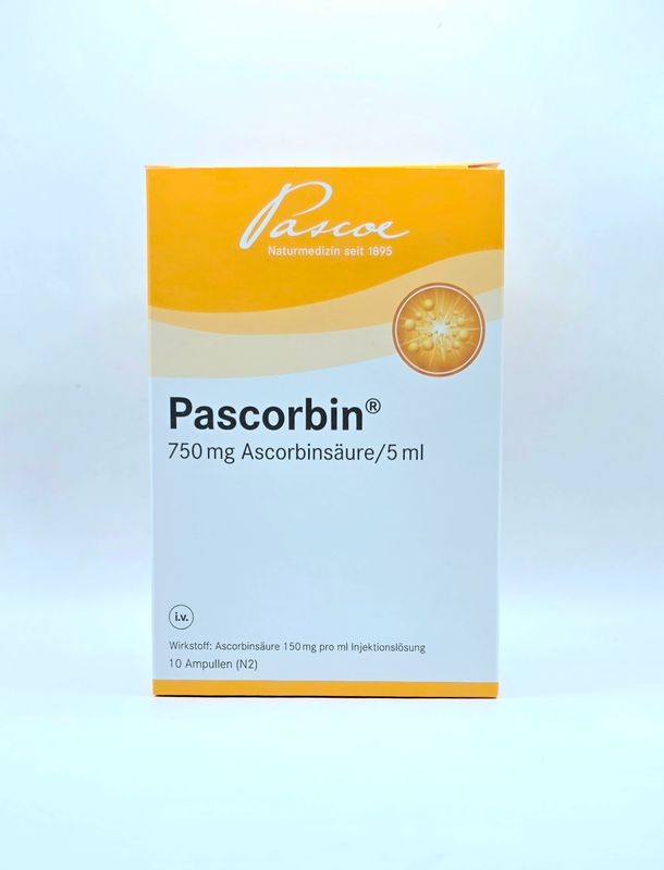 Pascorbin 750mg ascorbic acid Vitamin C 5ml ampoules from Vitality Vitamin Vials 