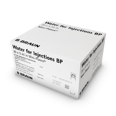 Water for Injection 5ml Plastic Ampoules by BBraun 5ml Water for Injection Box from Vitality Vitamin Vials