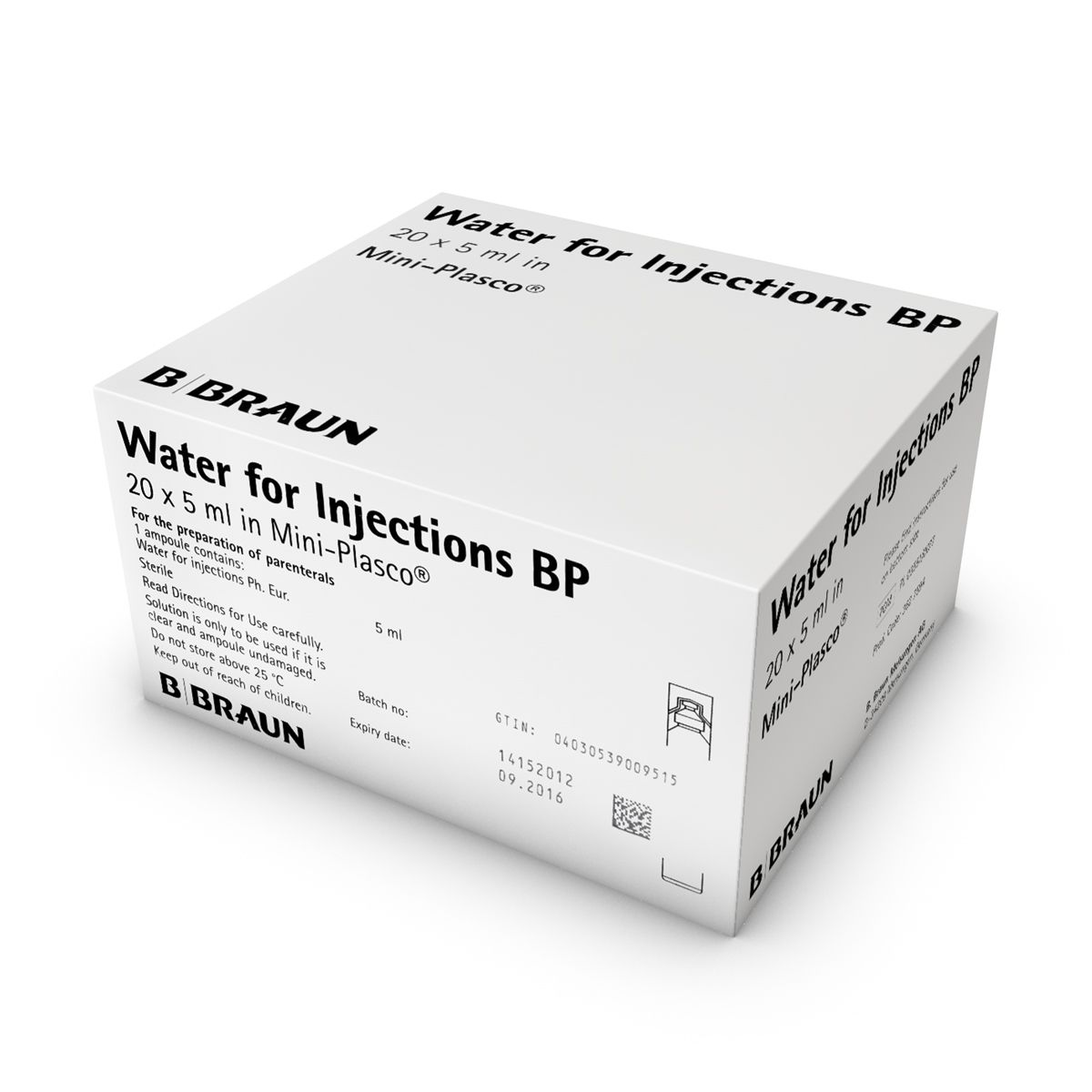 Water for Injection 5ml Plastic Ampoules by BBraun 5ml Water for Injection Box from Vitality Vitamin Vials