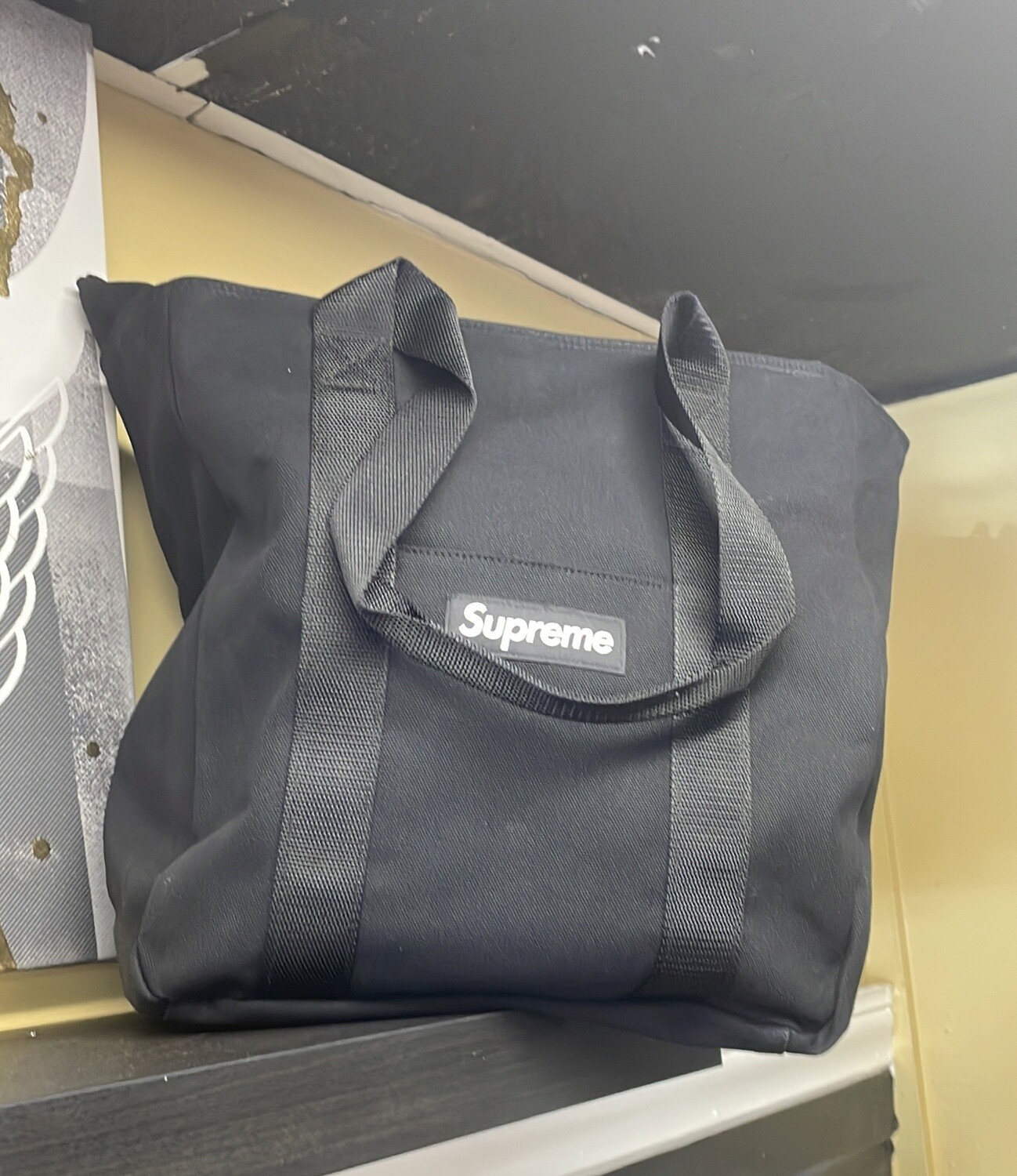 SUPREME CANVAS TOTE BLK