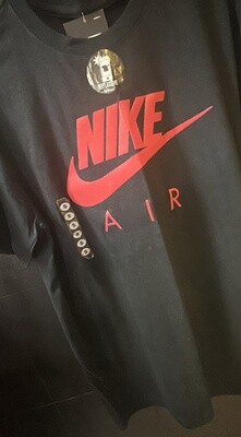 NIKE SHIRT RED LOGO PRINT BLK (SM)