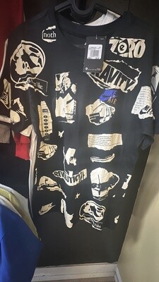NIKE SHIRT WHT PRINT BLK (SM)
