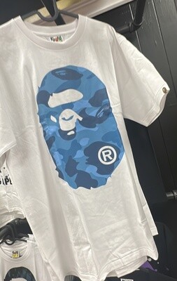 BAPE BLU CAMO MNKY WHT (LG)