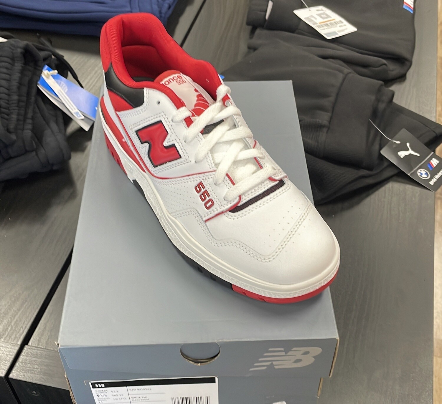 NB 550 WHT/RED (9.5)