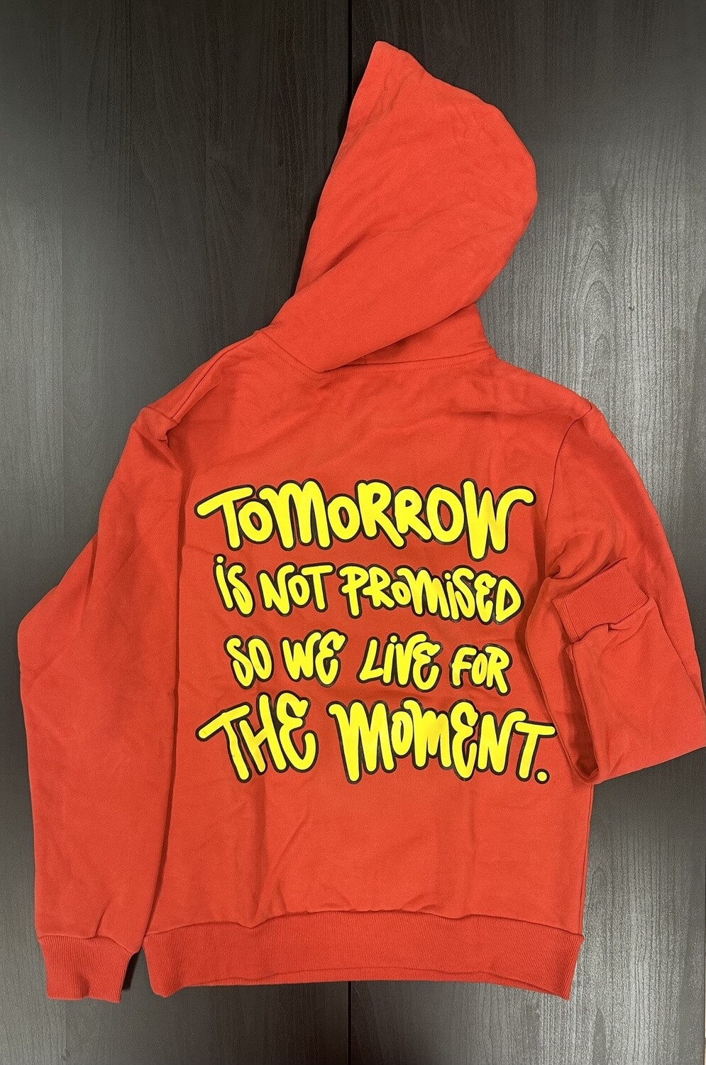 Red hood sweater Tomorrows Moment
