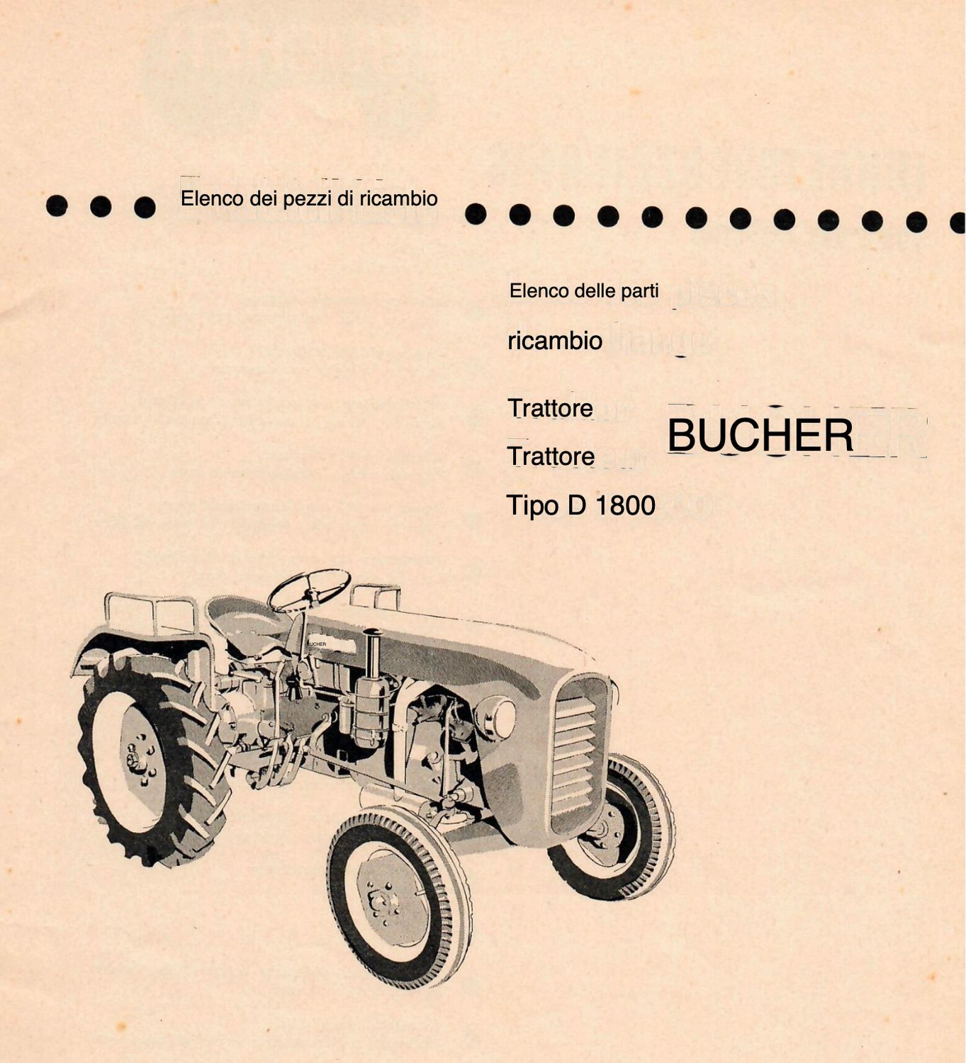 Bucher D1800 Elenco Ricambi - IT