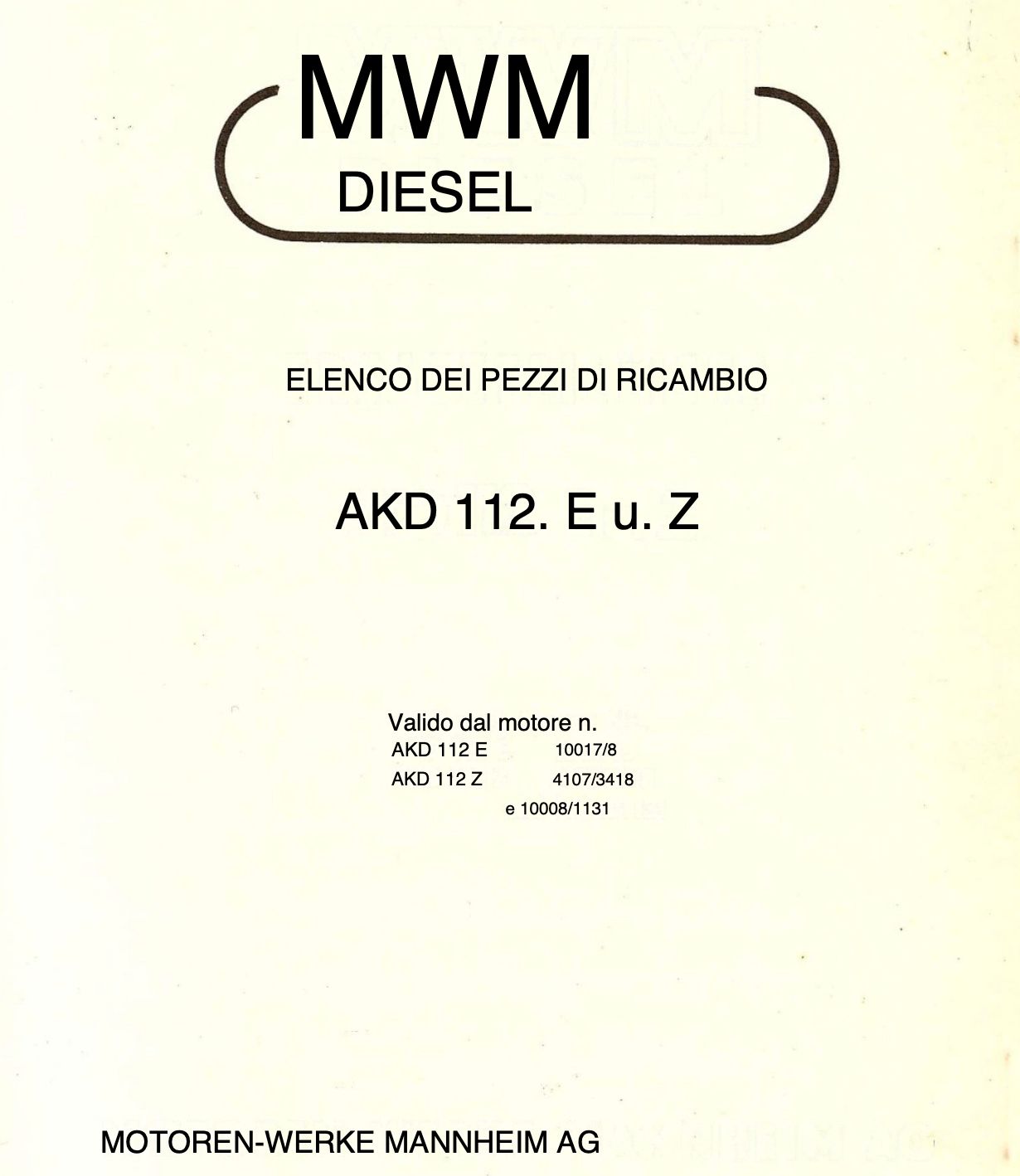 Bucher motore MWM AKD E e Z - IT