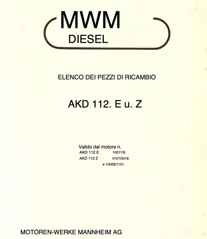 Bucher motore MWM AKD E e Z - IT