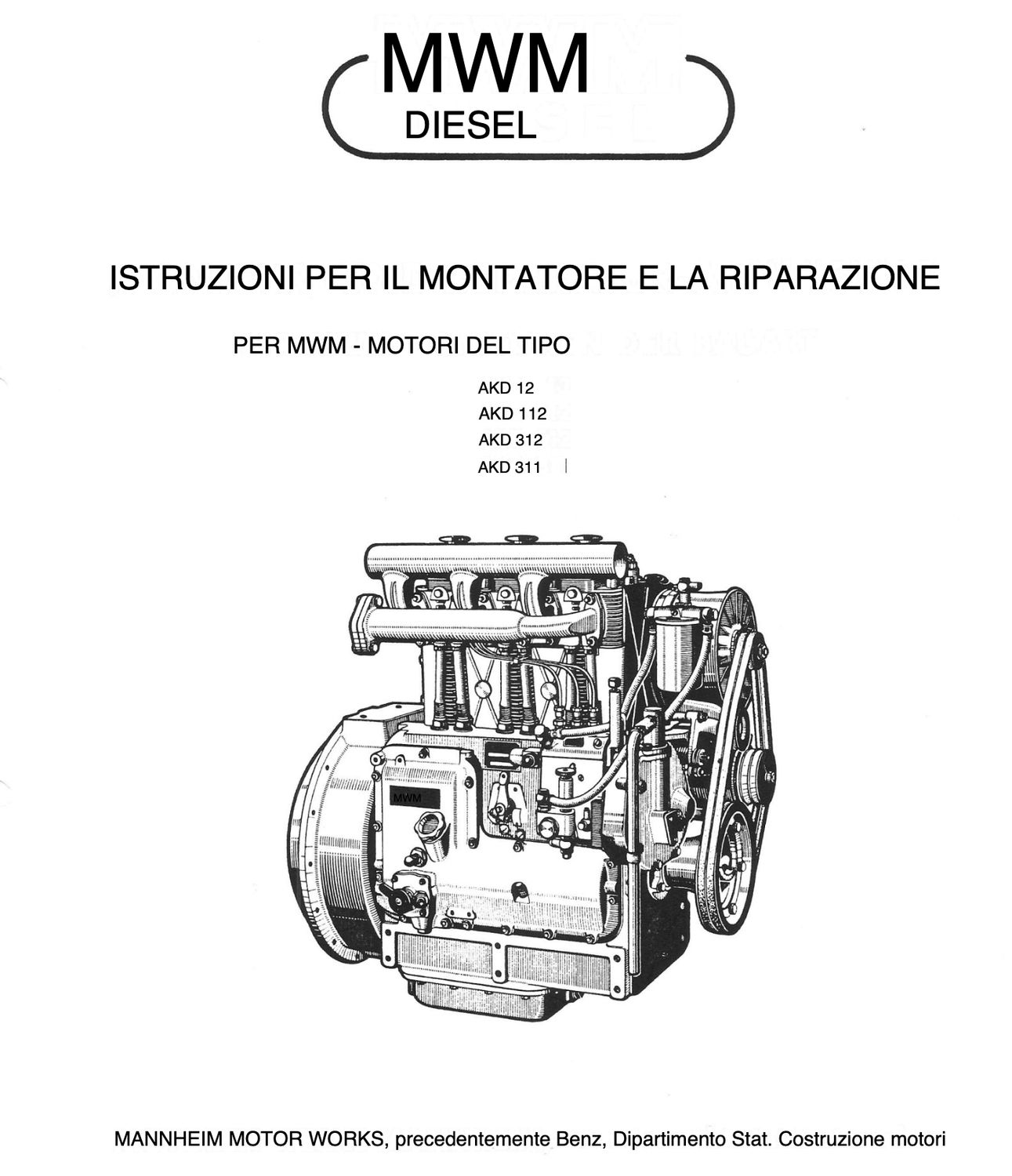 Bucher motore AKD diesel istruzioni per il montaggio e la manutenzione - IT