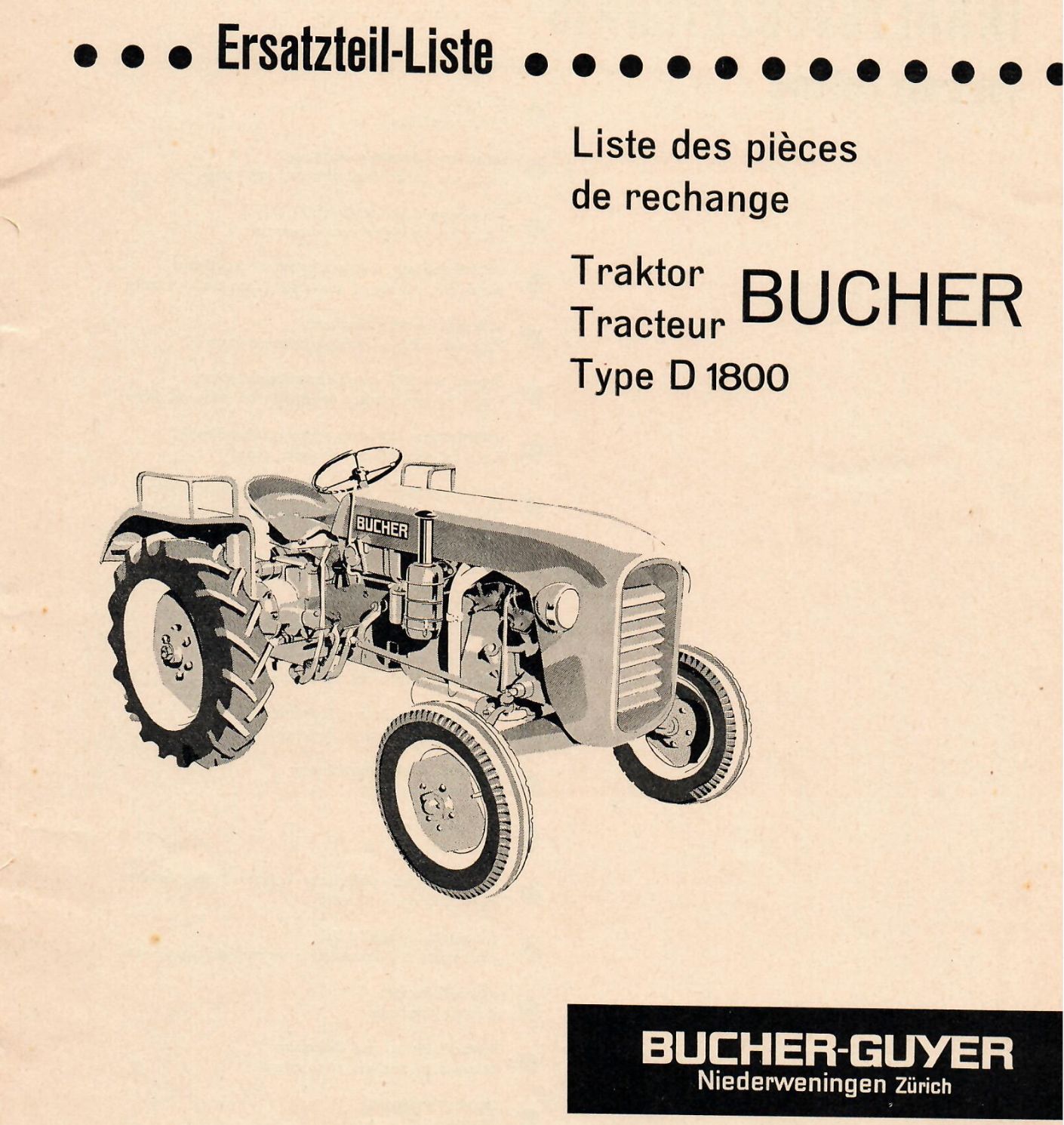 Bucher D1800 Ersatzteilliste - DE