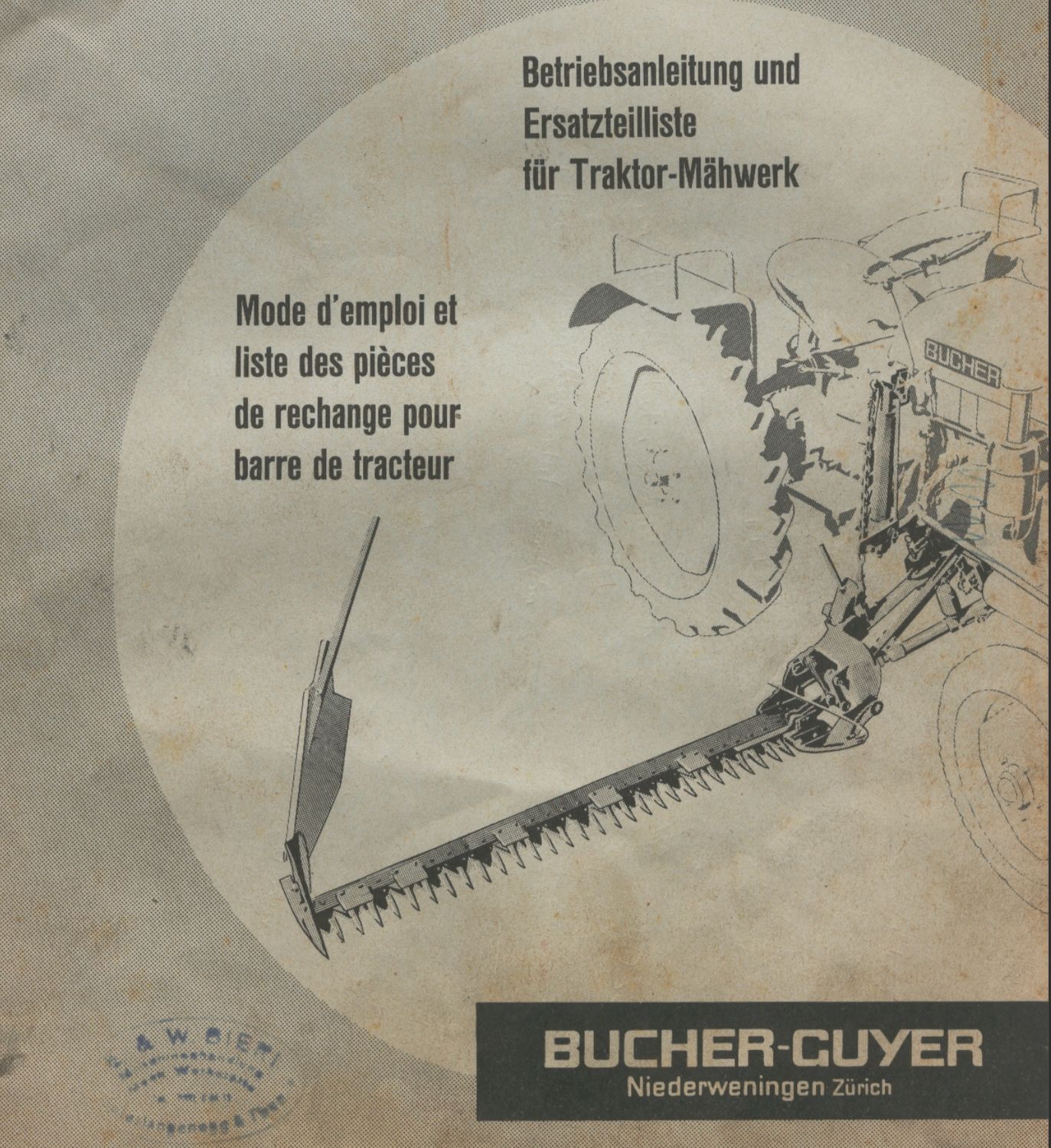 Mode d'emploi Bucher pour faucheuse tractée – FR