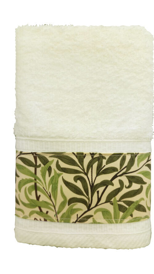 GREEN WILLOW - TRIMMED GUEST TOWEL