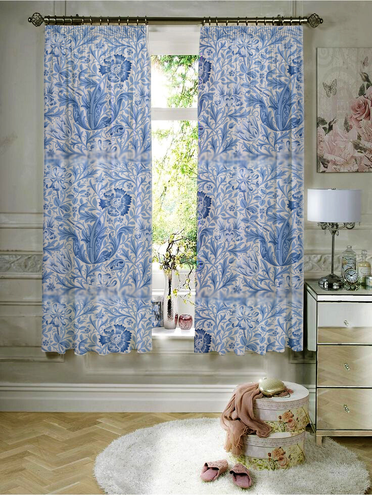 COMPTON BLUE - LINED CURTAINS