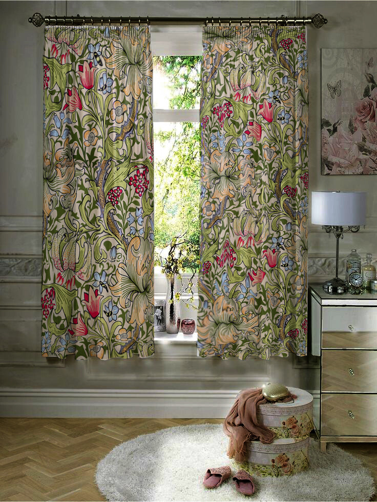GOLDEN LILY - LINED CURTAINS