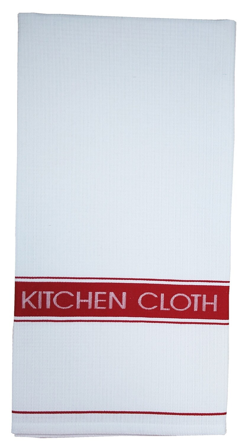 KITCHEN CLOTH WHITE/RED