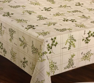 HERBS - WIPE-CLEAN TABLECLOTH