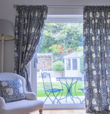 PIMPERNEL BLUE - LINED CURTAINS