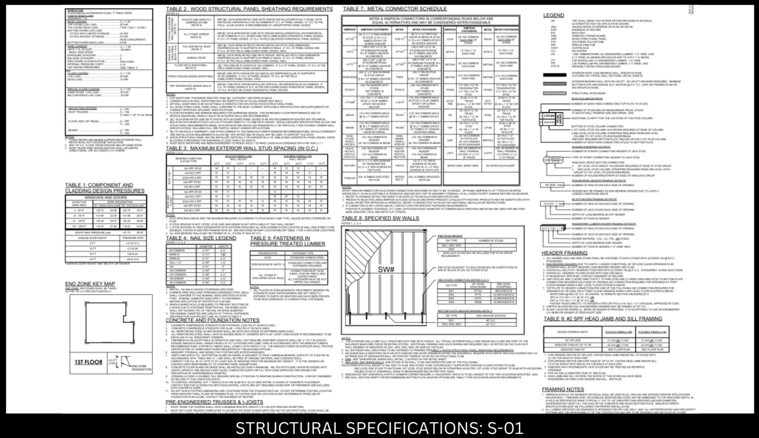 Structural Specifications: S-01