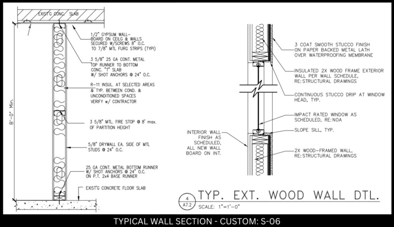 Typical Wall Sections - Custom: S-06