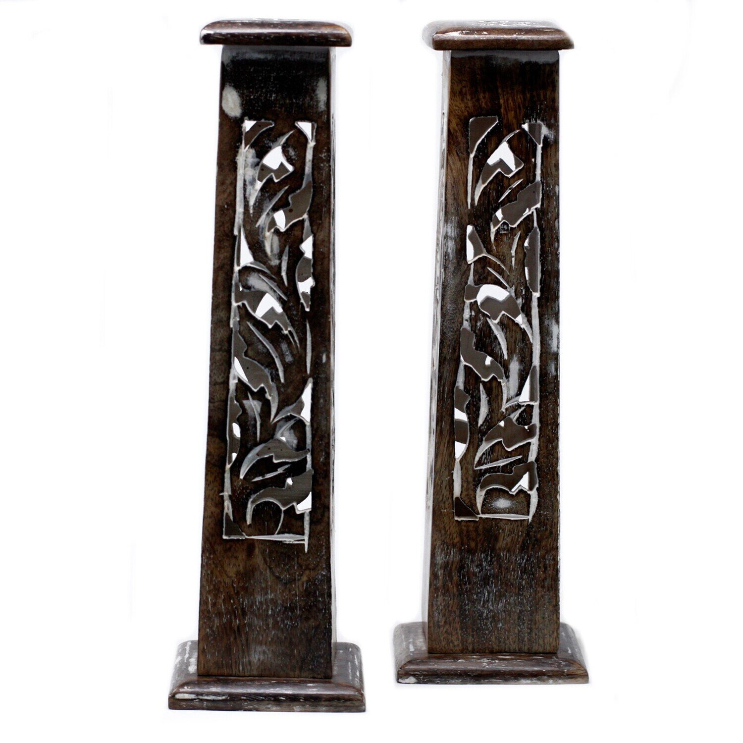 Mango Wood - Tapered Incense Tower Washed