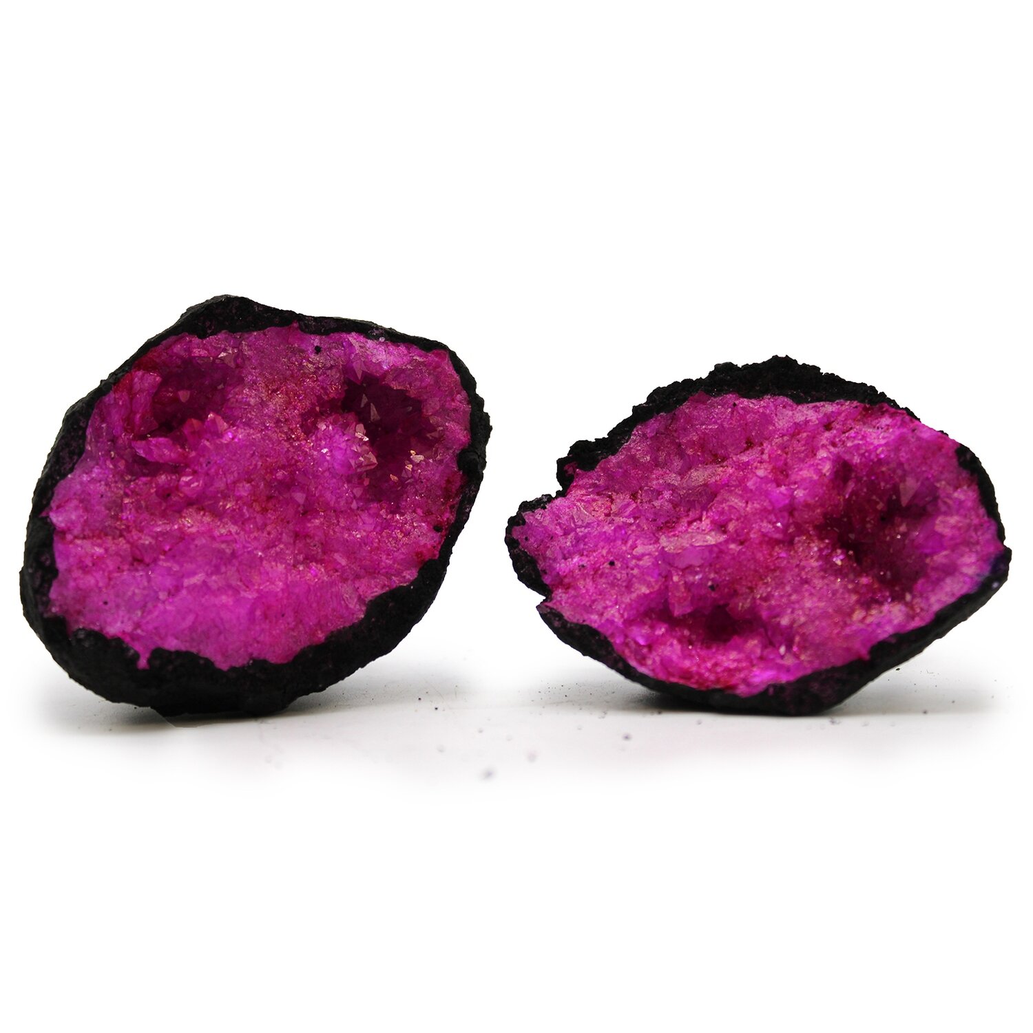 Calsite Geodes Coloured - Black Rock - Dark Red / Pink - 8.5cm x 6cm average