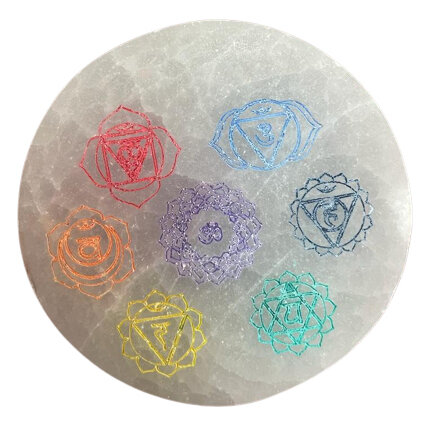 Charging Plate - 8cm - Chakra Design (coloured)