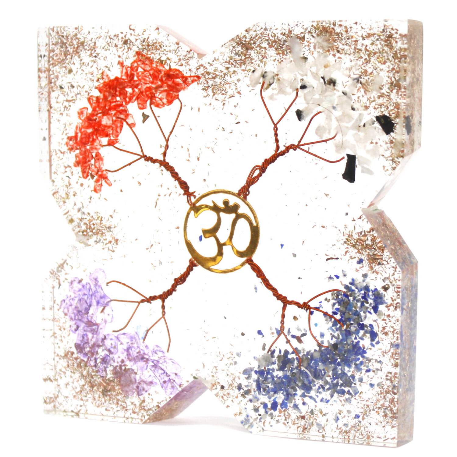Orgonite Desk Power Packs - 4 Tree Copper Attractor - Large