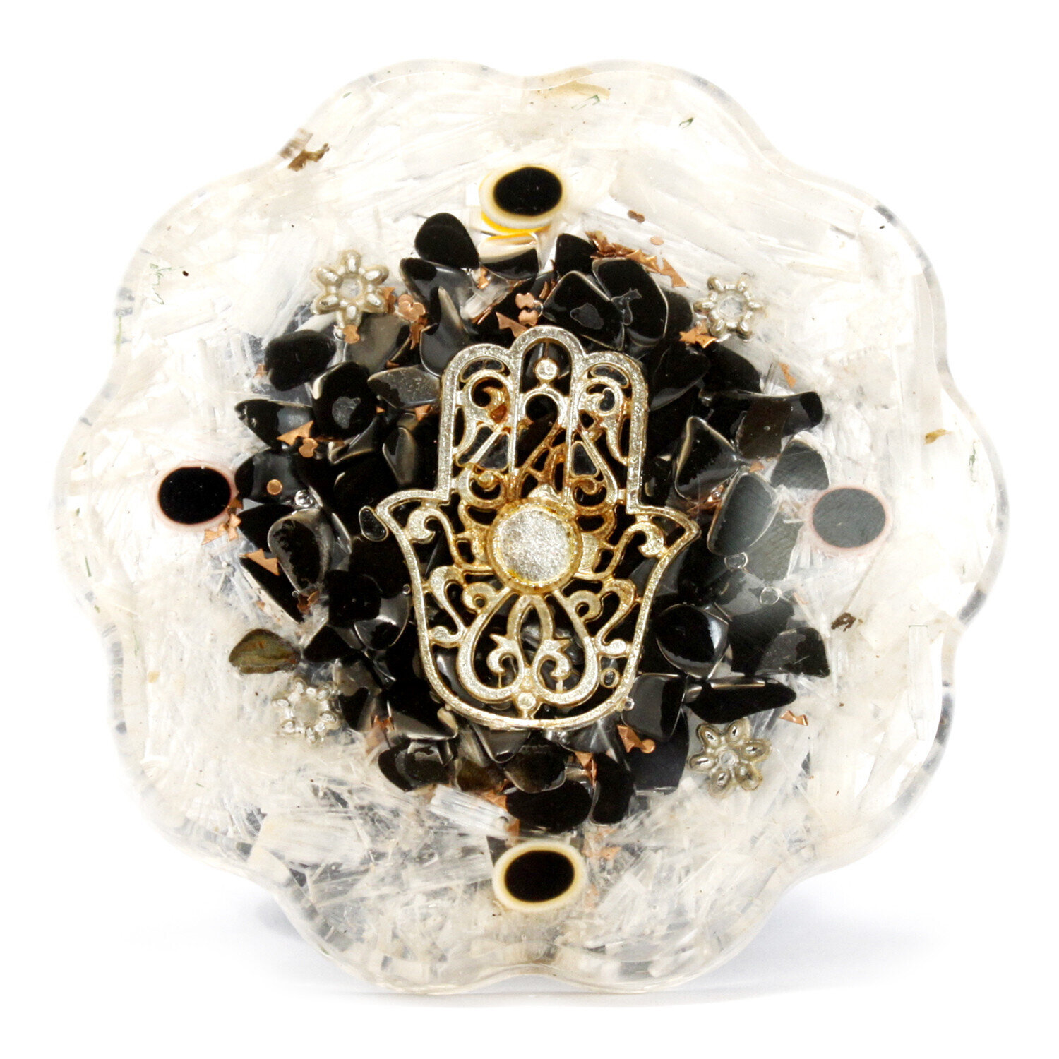 Orgonite Desk Power Packs - Hamsa with Sellonite - Medium