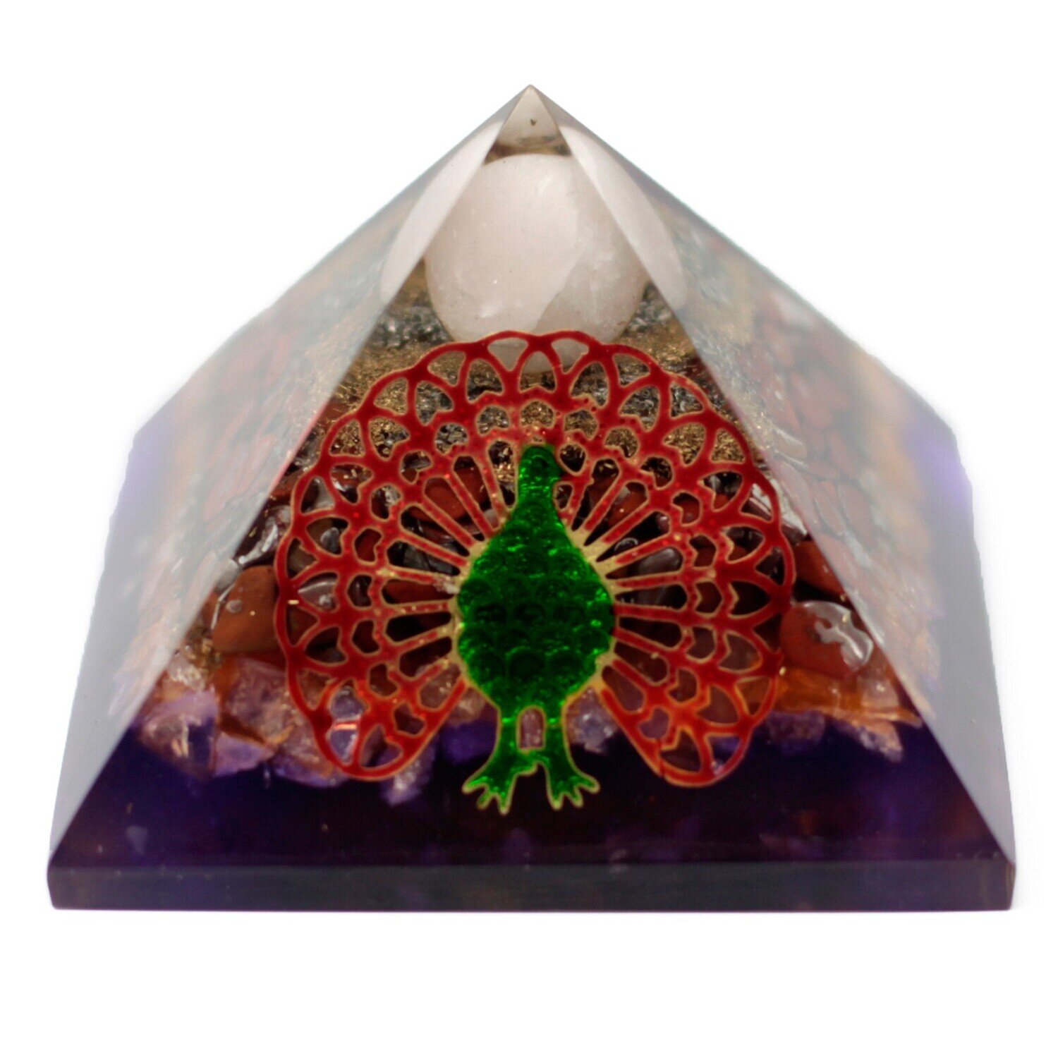 Organite Pyramid 80mm - Peacock