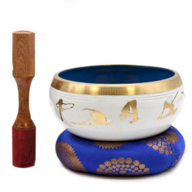 Singing Bowl Set - Yoga Moves - White/Blue - 14cm