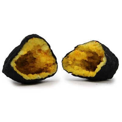 Calsite Geodes Coloured - Black Rock - Yellow - 8.5cm x 6cm average