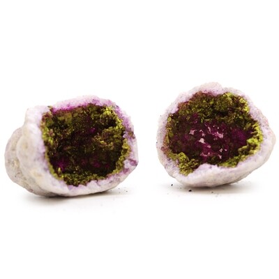 Calsite Geodes Coloured - Natural Rock - Pink & Gold - 6.5cm x 8cm average
