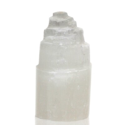 Selenite Tower Lamp - 15 cm - natural