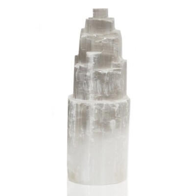 Selenite Tower Lamp - 25 cm - natural