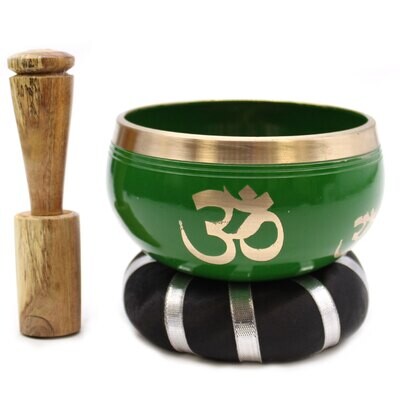 Singing Bowl Set - Tree of Life - Green 10.7cm