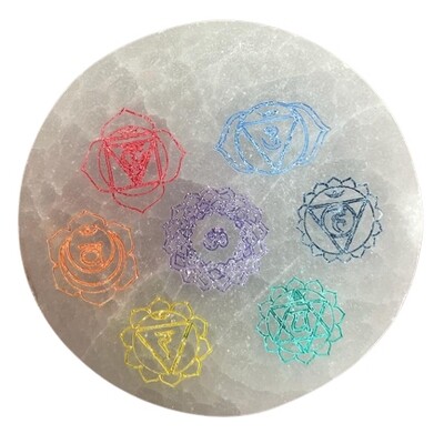 Charging Plate - 8cm - Chakra Design (coloured)