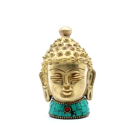 Brass Buddha Figure Head - 8 cm
