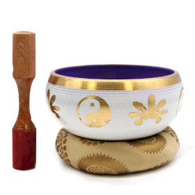 Singing Bowl Set - Yin & Yang - White/Purple - 14cm