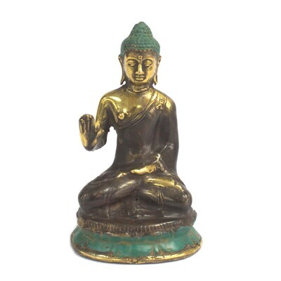 Brass Buddha - Hand Up Sitting