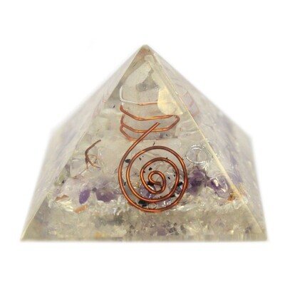 Orgonite Pyramid Gemchips and Copper - 55mm