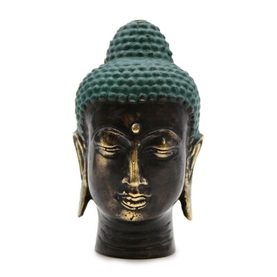 Brass Buddha Head - antique - small