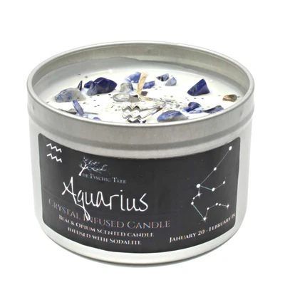 Aquarius Crystal Candle