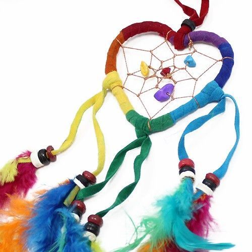 Dreamcatcher - Small Heart - Rainbow